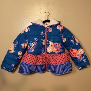 Matilda Jane Pink And Blue Floral “Snow Day Coat”